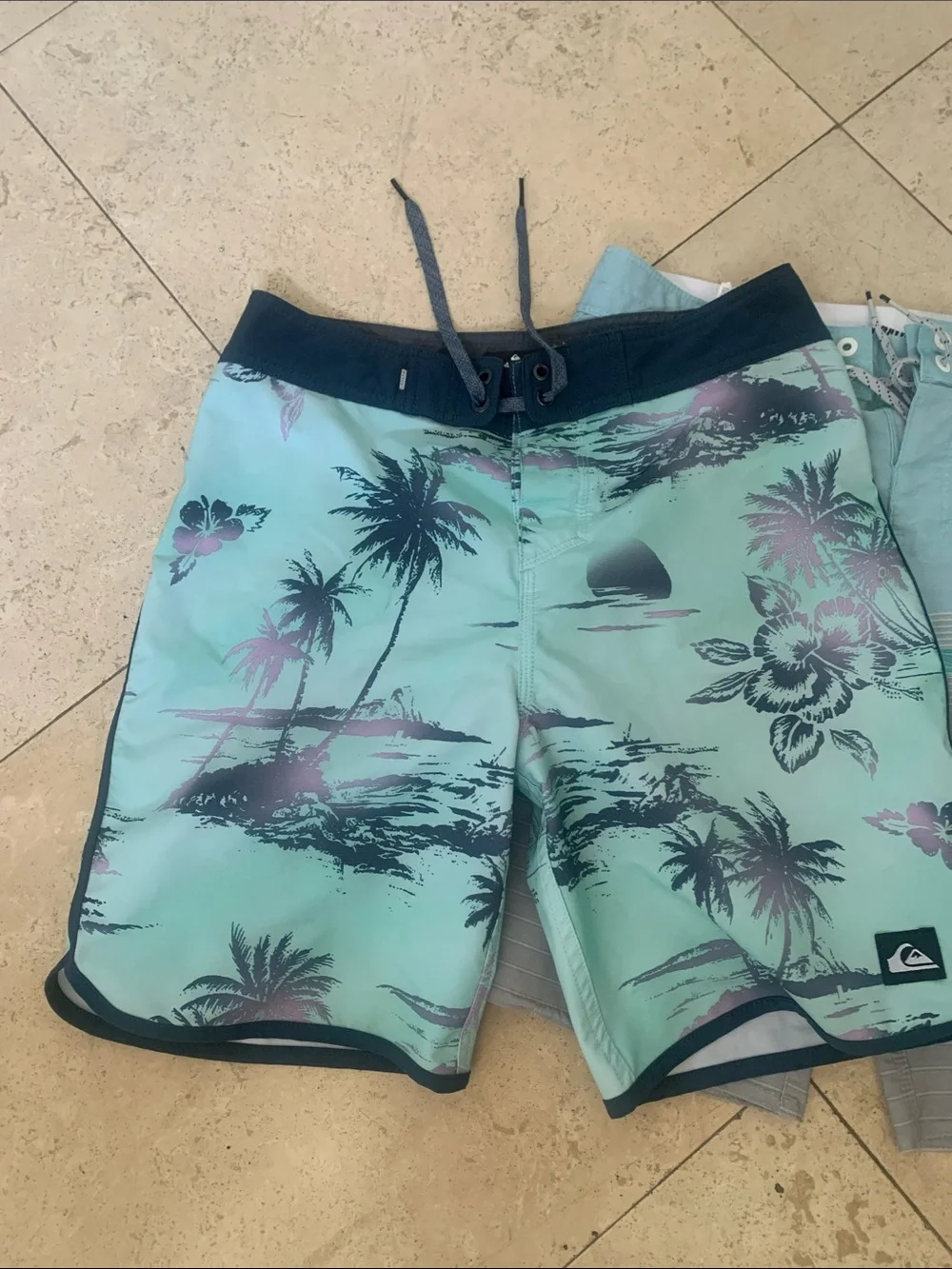 Quiksilver Mint Green Tropical Palm Boardshorts